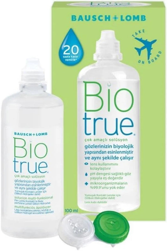 Biotrue Çok Amaçlı Lens Solüsyonu Seyahat Boyu 100 ml (Lens Kabı Hediyeli)